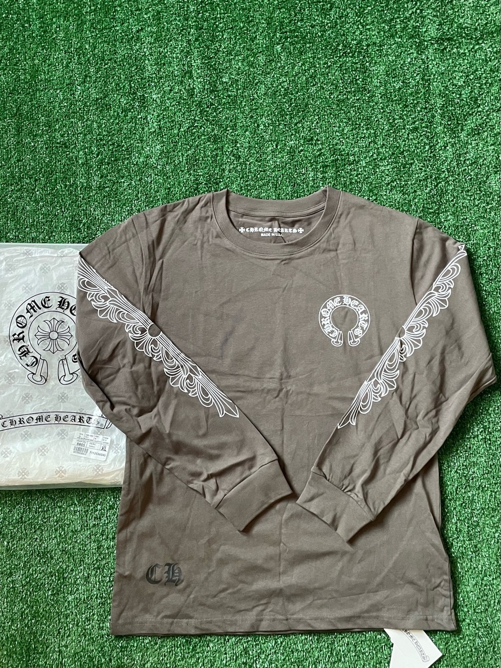 Chrome Hearts Brown Long-Sleeve Graphic Tee